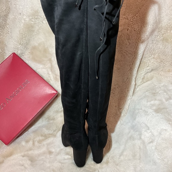 Enzo Angiolini Microsuede black block heel boots - Picture 7 of 9